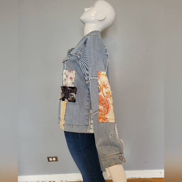 POL Patchwork Denim Jacket, VGUC, Size M - Picture 5 of 7